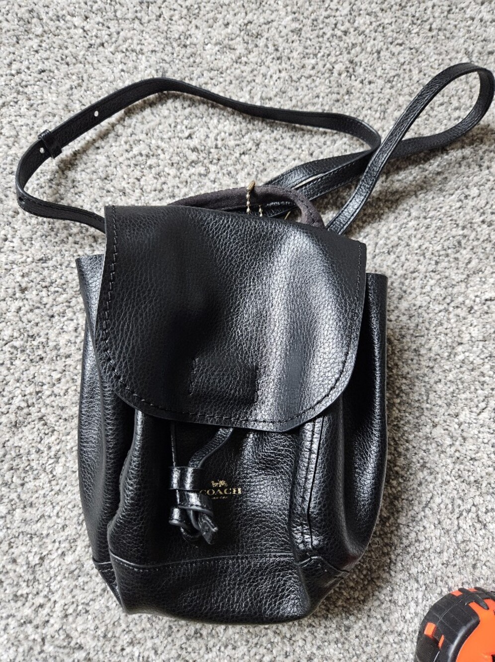 Coach Derby mini drawstring backpack In Black